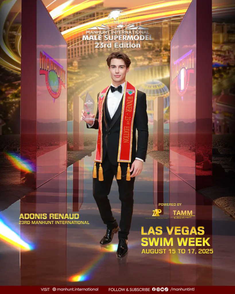 23rd Manhunt International Champion Adonis Renaud Takes the Spotlight at Las Vegas Fashion and Swim Week 2025